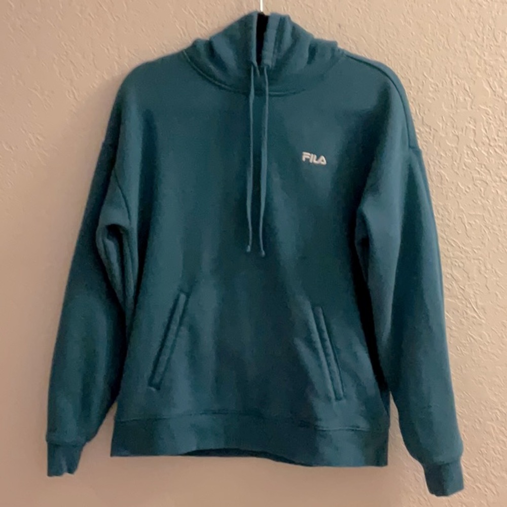 FILA Women’s Green Classic HOODIE Kangaroo Pocket Size L